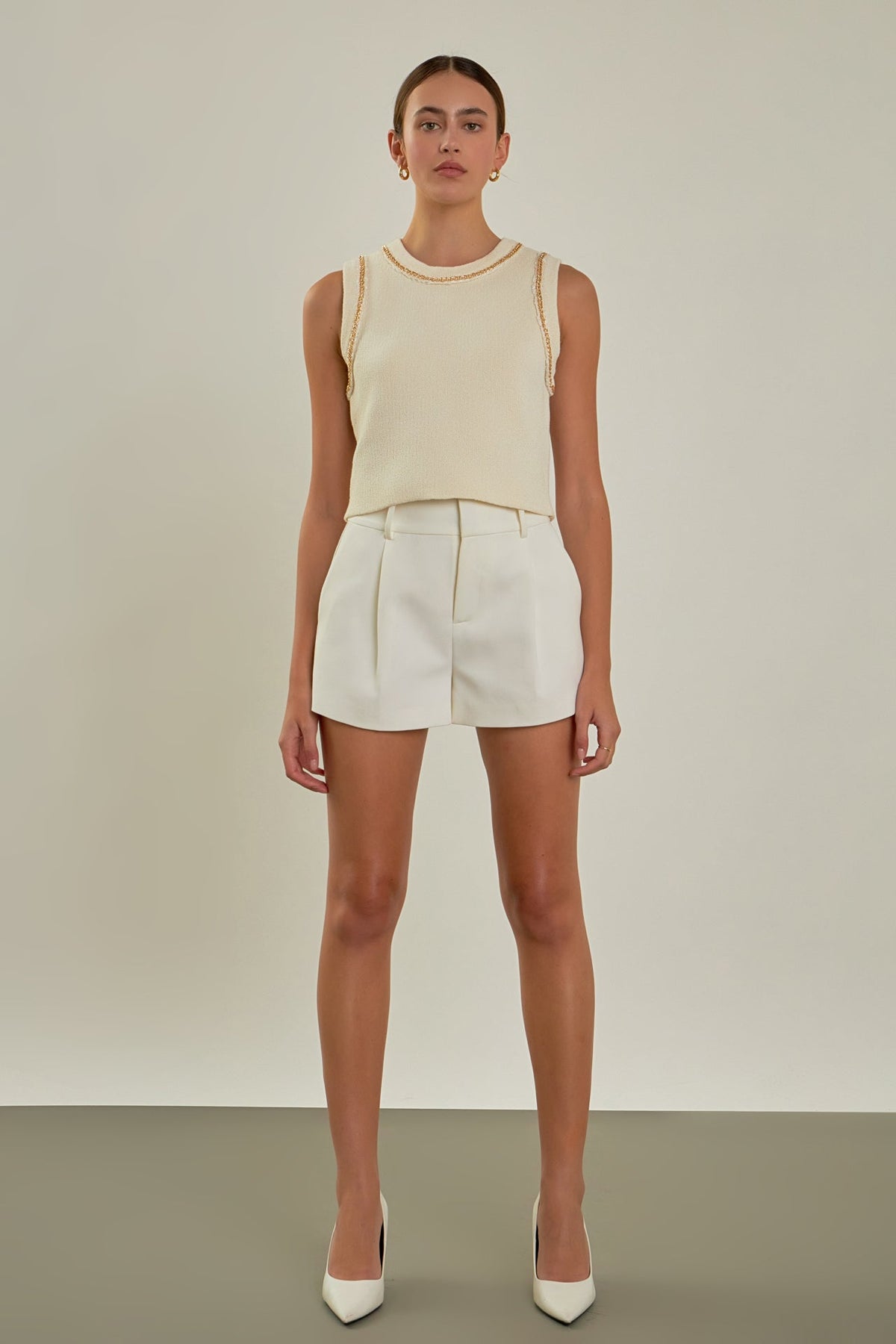 Trim Detail Knit Tank Top