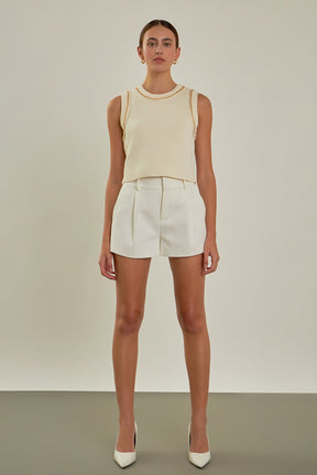 ENDLESS ROSE - Trim Detail Knit Tank Top - CAMI TOPS & TANK available at Objectrare