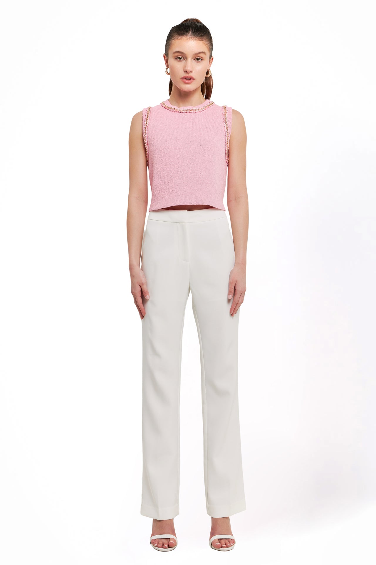 ENDLESS ROSE - Trim Detail Knit Tank Top - CAMI TOPS & TANK available at Objectrare