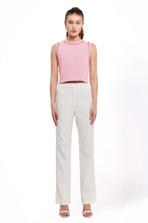 ENDLESS ROSE - Trim Detail Knit Tank Top - CAMI TOPS & TANK available at Objectrare