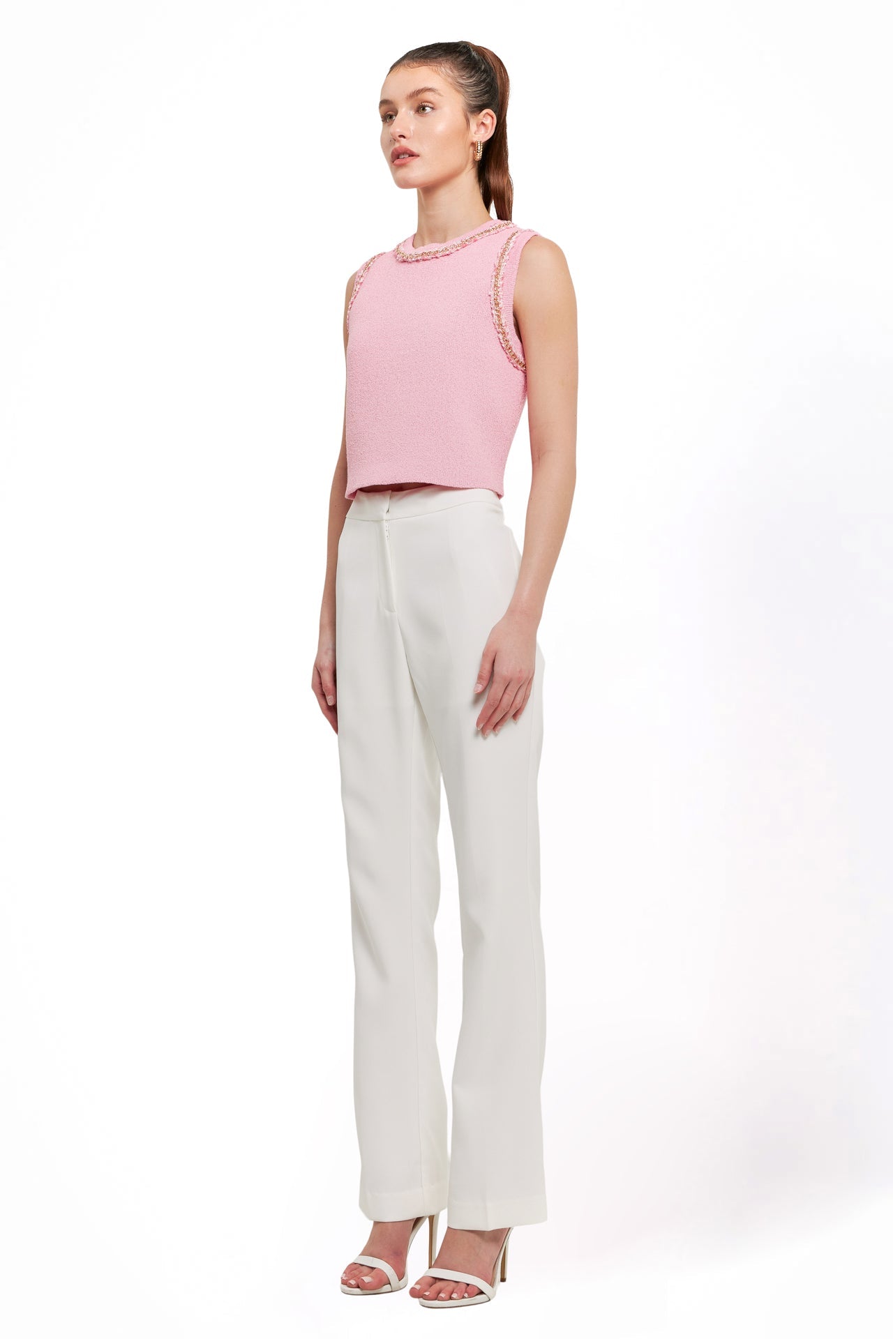 ENDLESS ROSE - Trim Detail Knit Tank Top - CAMI TOPS & TANK available at Objectrare