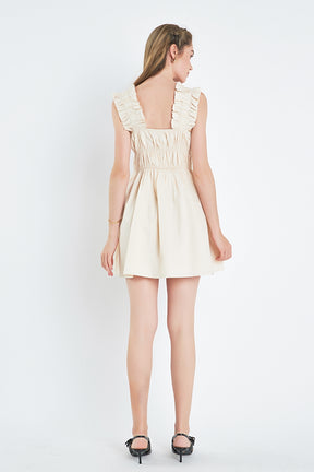 ENGLISH FACTORY - Ruffled Detail Mini Dress - DRESSES available at Objectrare