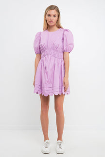 ENGLISH FACTORY - Scallop Detail Mini Dress - DRESSES available at Objectrare