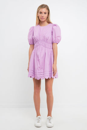 ENGLISH FACTORY - Scallop Detail Mini Dress - DRESSES available at Objectrare