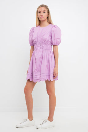 ENGLISH FACTORY - Scallop Detail Mini Dress - DRESSES available at Objectrare