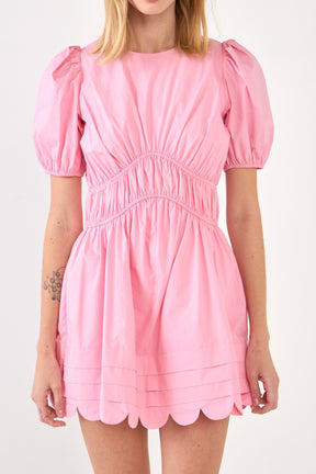ENGLISH FACTORY - Scallop Detail Mini Dress - DRESSES available at Objectrare