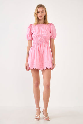 ENGLISH FACTORY - Scallop Detail Mini Dress - DRESSES available at Objectrare
