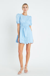 ENGLISH FACTORY - Scallop Detail Mini Dress - DRESSES available at Objectrare