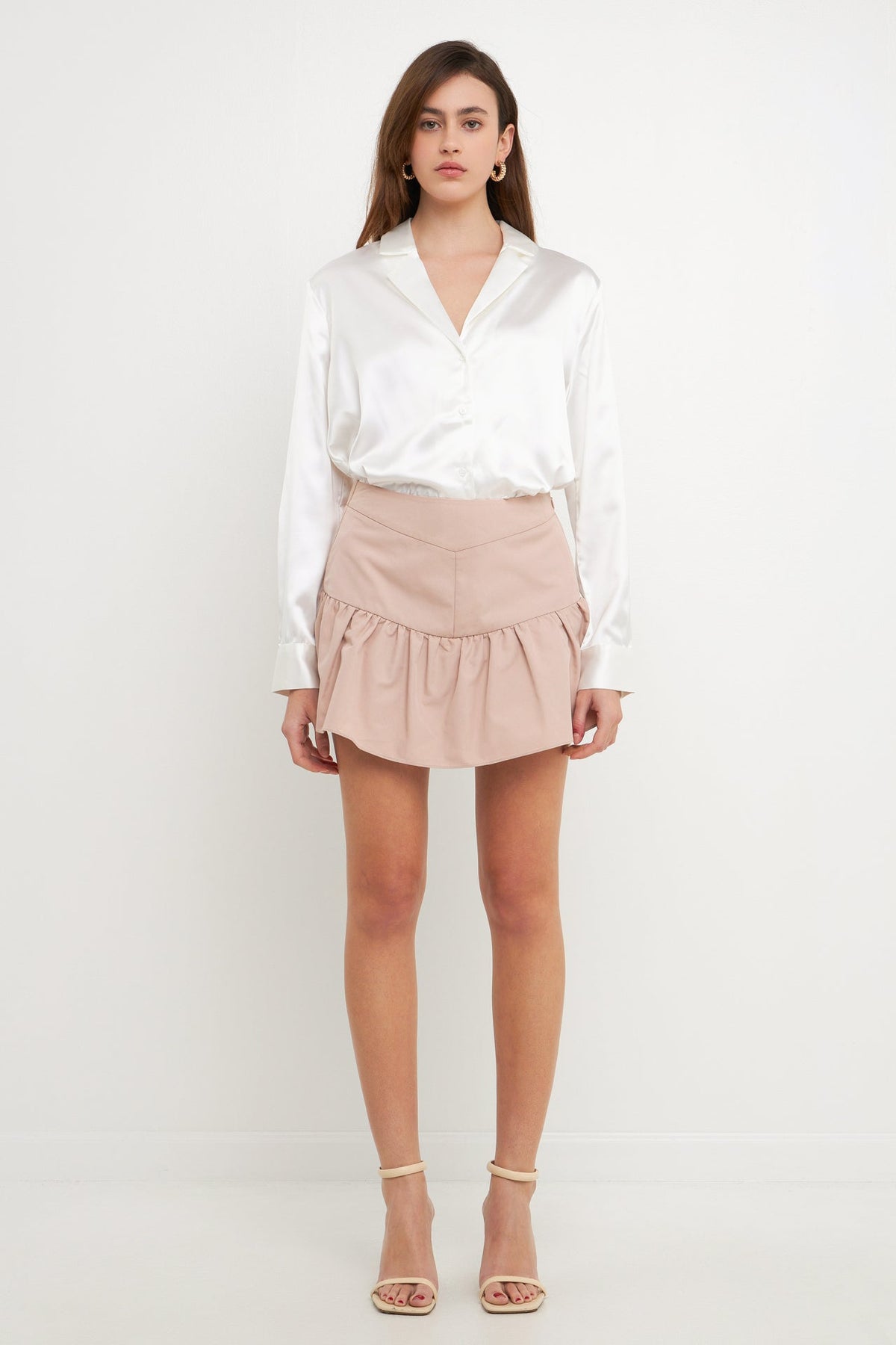 ENDLESS ROSE - High-Waisted Ruffled Skort - SKORTS available at Objectrare