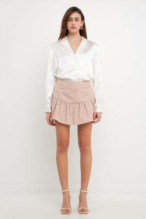 ENDLESS ROSE - High-Waisted Ruffled Skort - SKORTS available at Objectrare