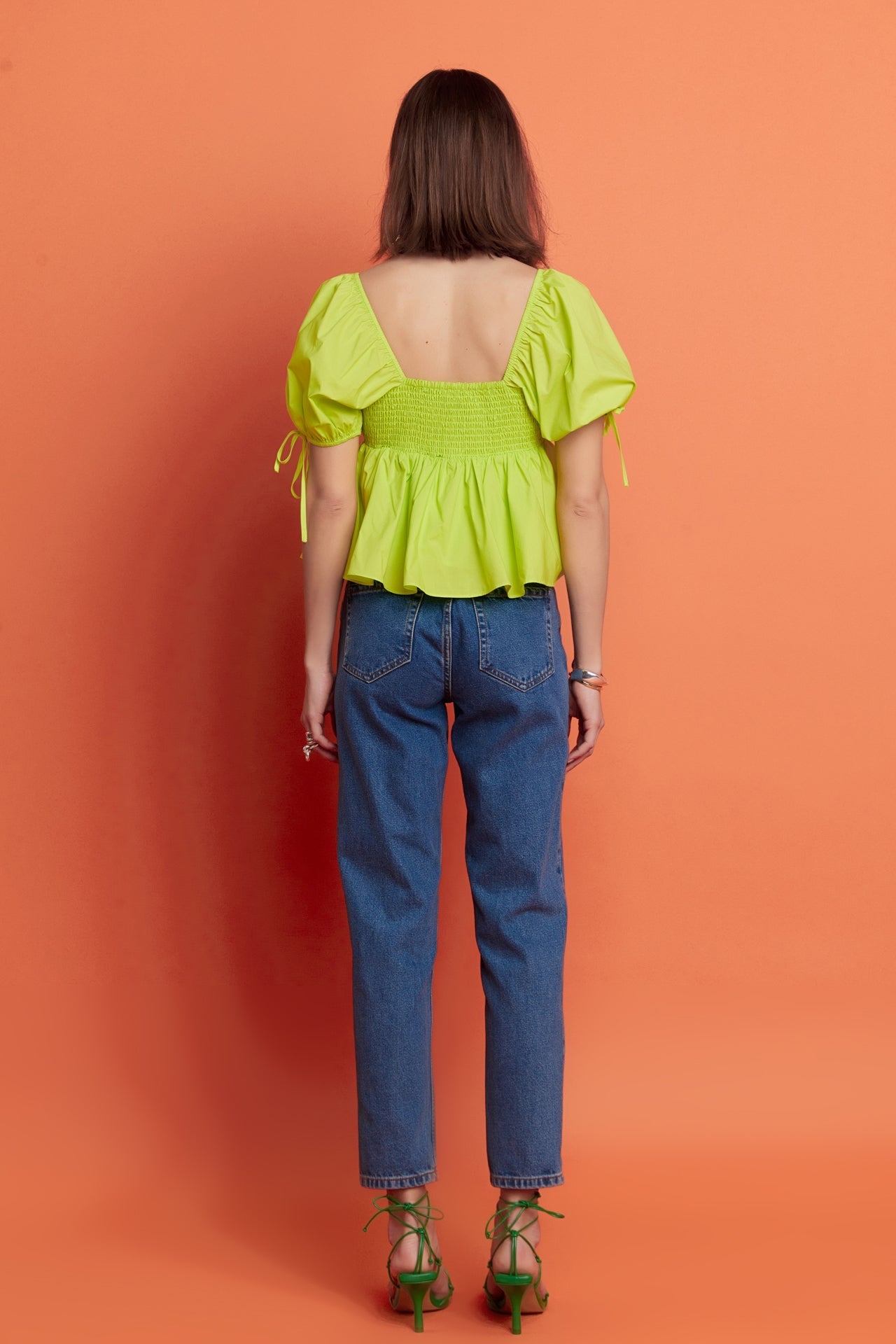 ENGLISH FACTORY - Tied Strap Puff Sleeve Woven Top - TOPS available at Objectrare