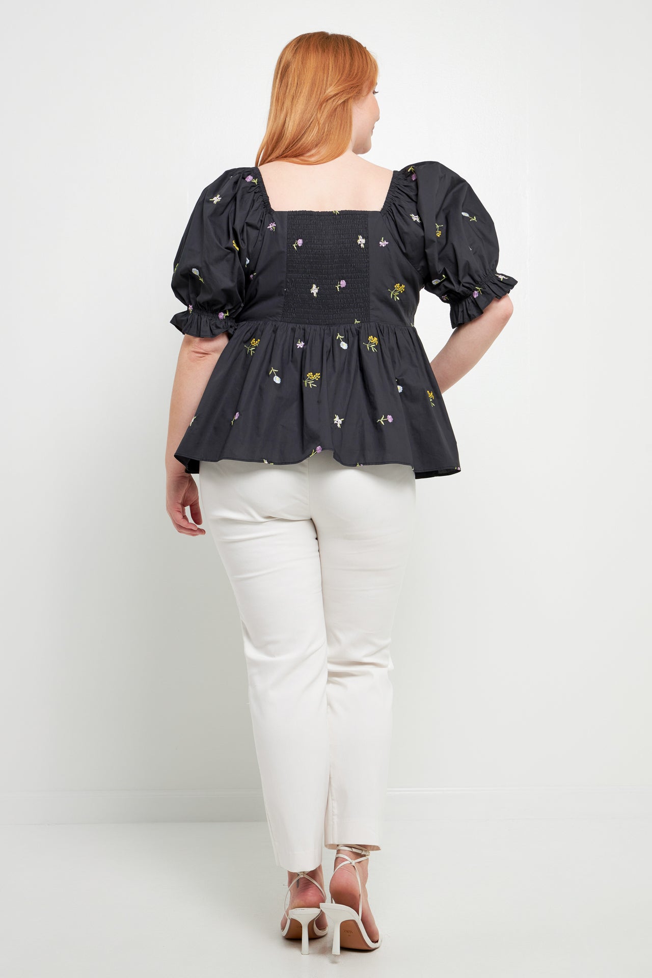 ENGLISH FACTORY - Plus Size Multi Floral Embroidery Top - TOPS available at Objectrare