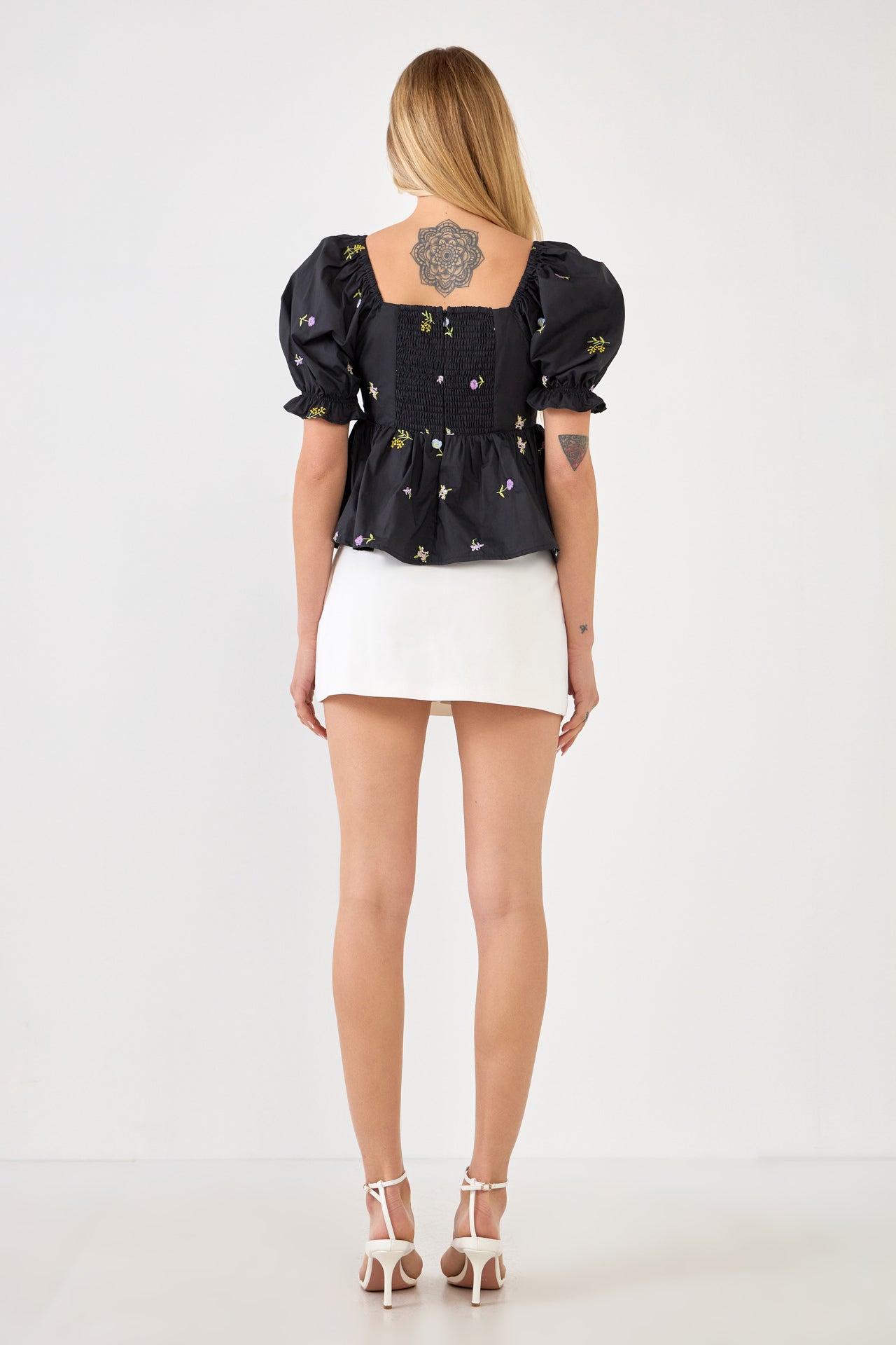 Multi Floral Embroidery Top