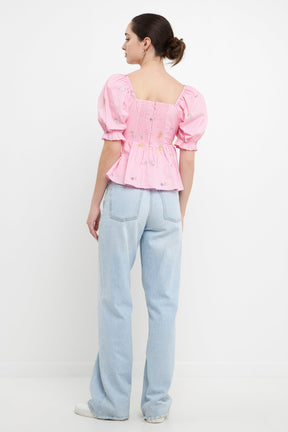 ENGLISH FACTORY - English Factory - Multi Floral Embroidery Top - TOPS available at Objectrare