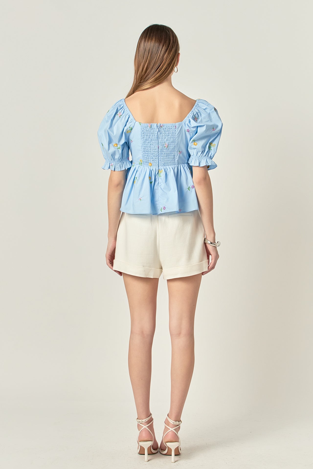 Multi Floral Embroidery Top