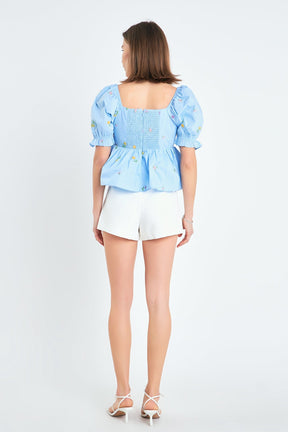 ENGLISH FACTORY - English Factory - Multi Floral Embroidery Top - TOPS available at Objectrare