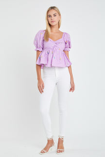 ENGLISH FACTORY - Multi Floral Embroidery Top - TOPS available at Objectrare