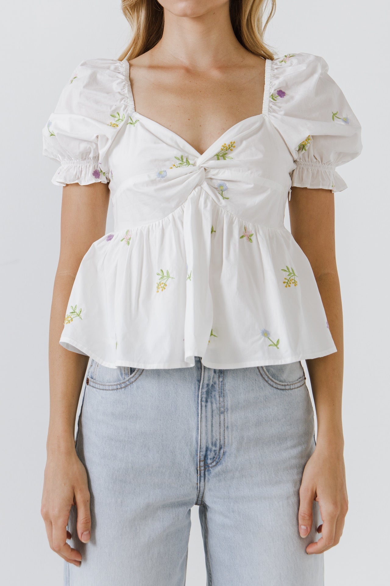 ENGLISH FACTORY - English Factory - Multi Floral Embroidery Top - TOPS available at Objectrare