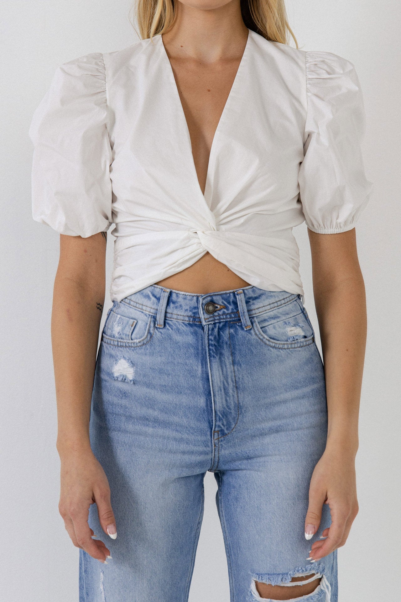 ENGLISH FACTORY - Twist Detail Top - TOPS available at Objectrare