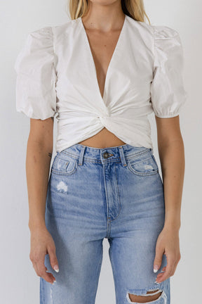 ENGLISH FACTORY - Twist Detail Top - TOPS available at Objectrare