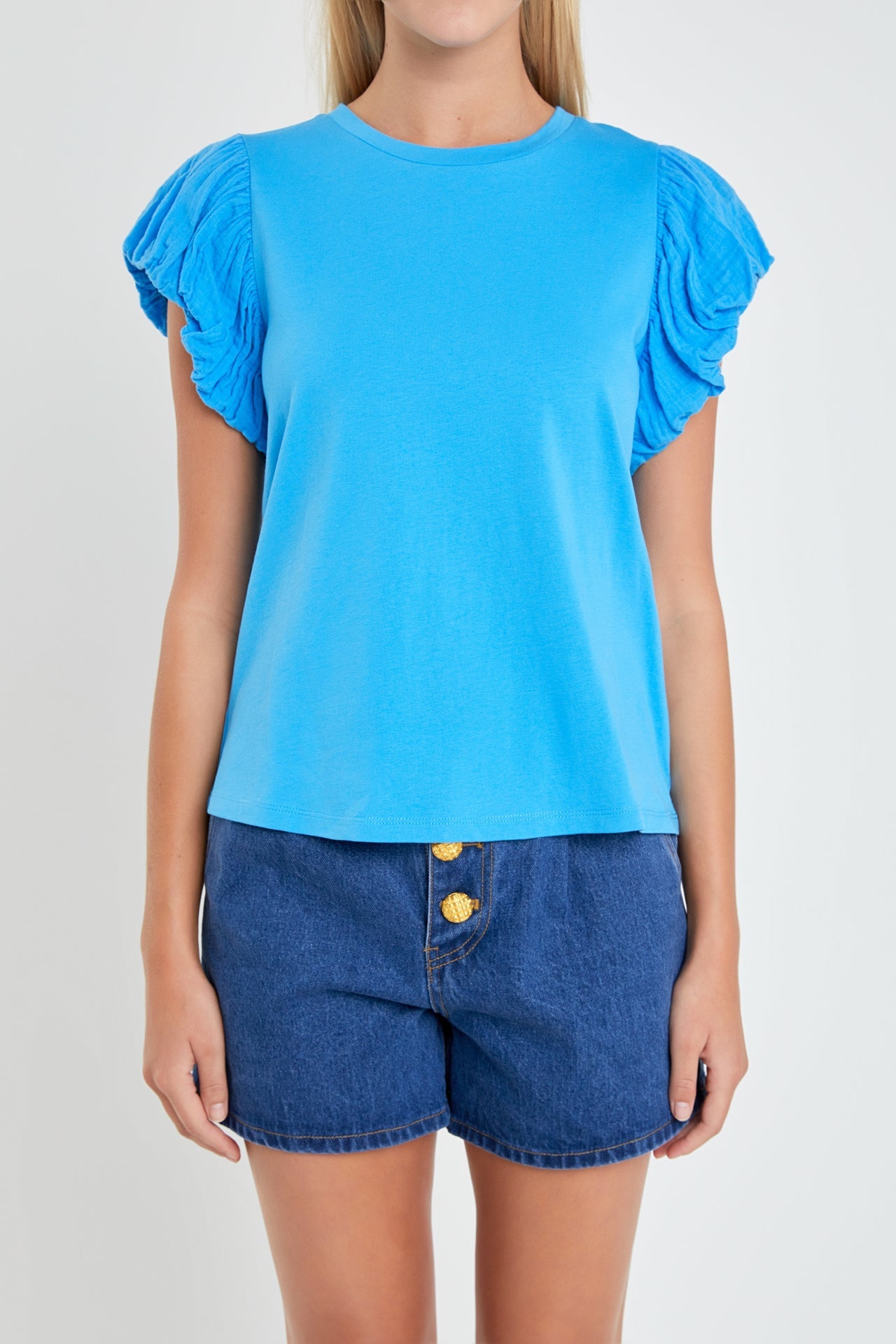 ENGLISH FACTORY - Mixed Media T-shirt - TOPS available at Objectrare
