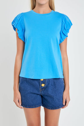 ENGLISH FACTORY - Mixed Media T-shirt - TOPS available at Objectrare