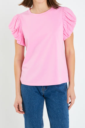 ENGLISH FACTORY - Puff Sleeve Tee - TOPS available at Objectrare