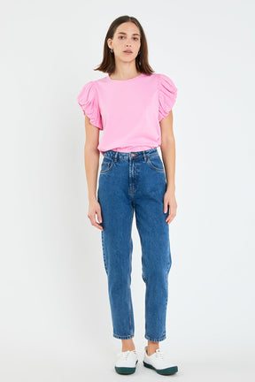 ENGLISH FACTORY - Mixed Media T-shirt - TOPS available at Objectrare