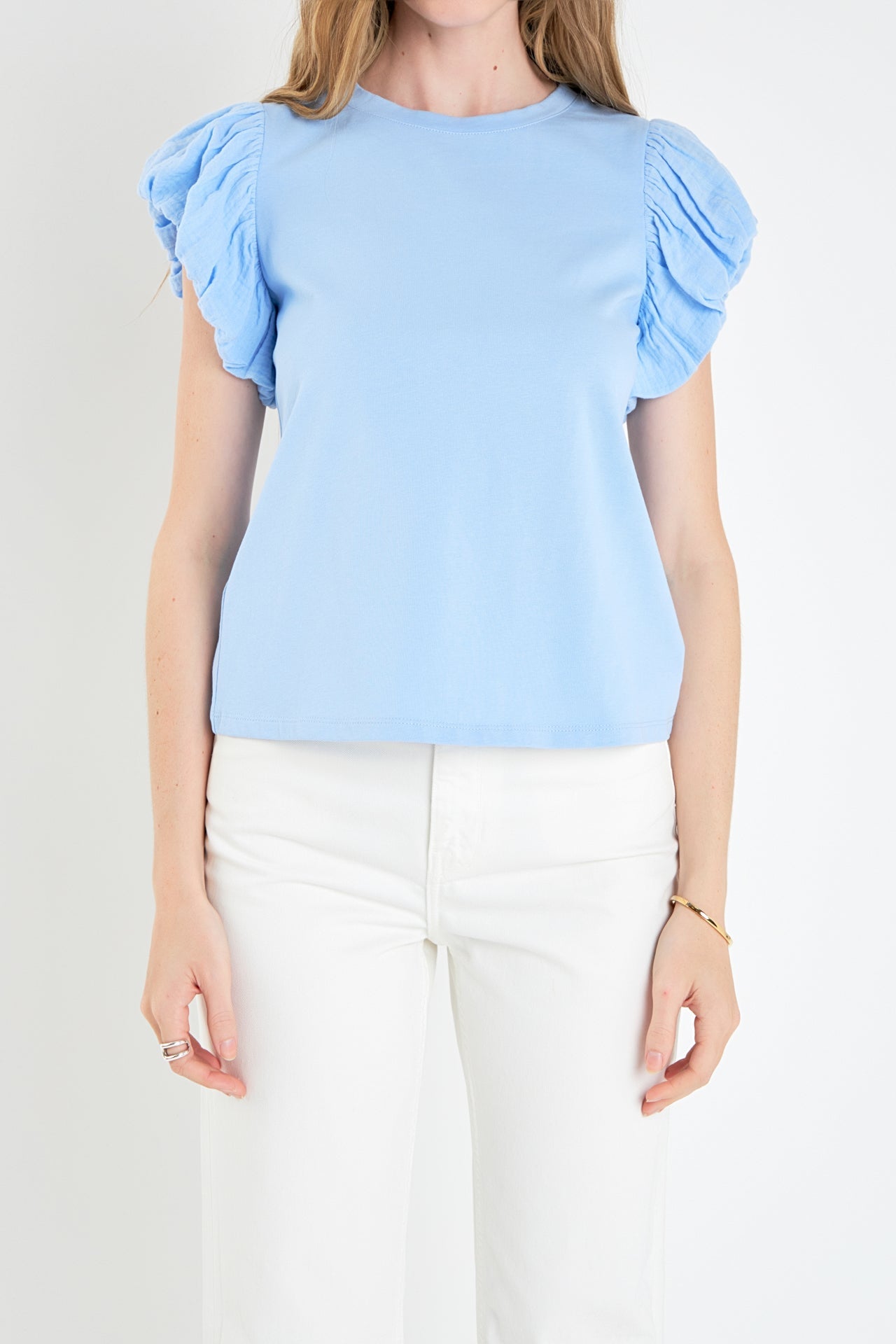 ENGLISH FACTORY - Mixed Media T-shirt - TOPS available at Objectrare