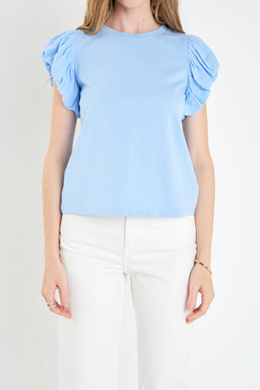 ENGLISH FACTORY - Mixed Media T-shirt - TOPS available at Objectrare