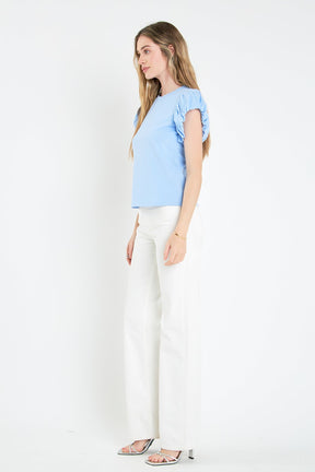 ENGLISH FACTORY - Mixed Media T-shirt - TOPS available at Objectrare