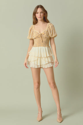 ENDLESS ROSE - Floral Chiffon Lace Trim Top - TOPS available at Objectrare