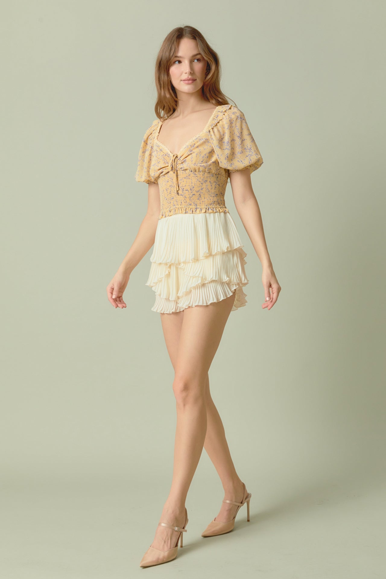ENDLESS ROSE - Floral Chiffon Lace Trim Top - TOPS available at Objectrare