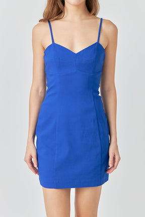 ENDLESS ROSE - Stretch Fabric Fitted Mini Dress - DRESSES available at Objectrare
