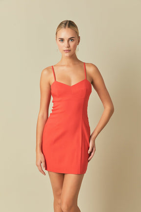 ENDLESS ROSE - Stretch Fabric Fitted Mini Dress - DRESSES available at Objectrare