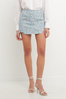 ENDLESS ROSE - Endless Rose -Floral Cut Detail Mini Skort - SKORTS available at Objectrare