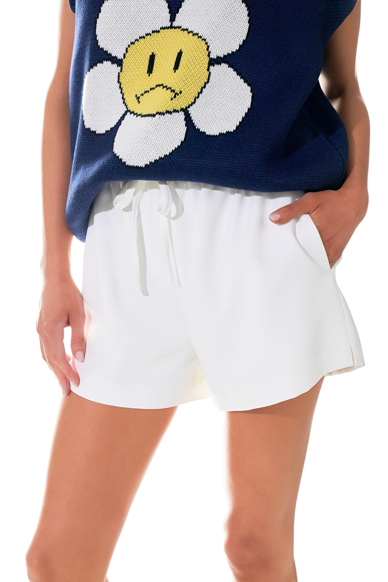 GREY LAB - High-Waisted Faux Leather Shorts - SHORTS available at Objectrare