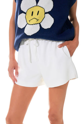 GREY LAB - High-Waisted Faux Leather Shorts - SHORTS available at Objectrare