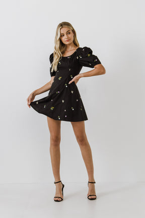 ENGLISH FACTORY - Floral Embroidery Mini dress - DRESSES available at Objectrare