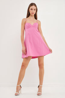 ENDLESS ROSE - Sweetheart Neckline Mini Dress - DRESSES available at Objectrare