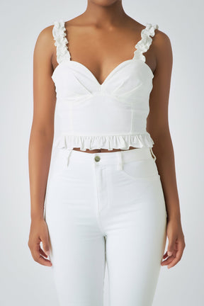 ENDLESS ROSE - Ruffle Detail Bustier Top - TOPS available at Objectrare