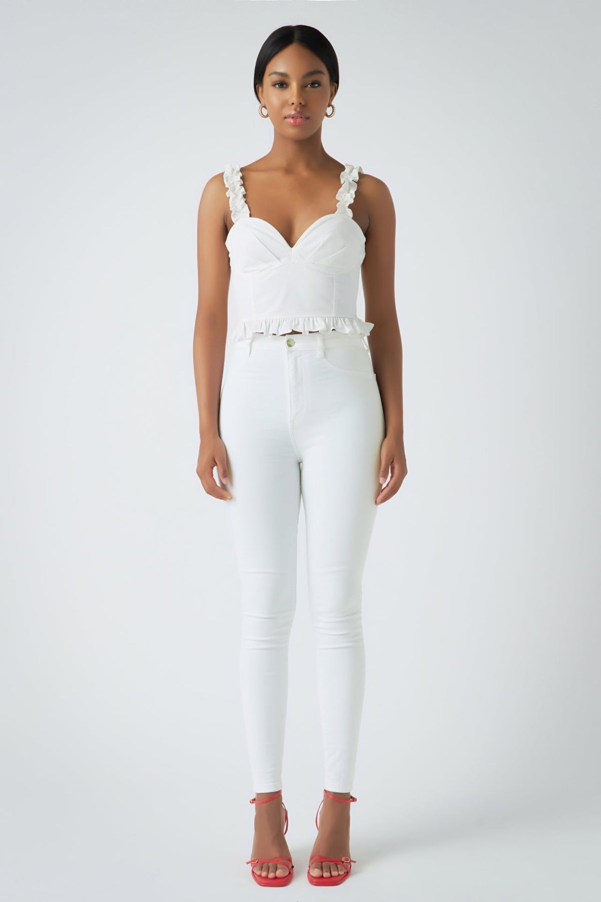 ENDLESS ROSE - Ruffle Detail Bustier Top - TOPS available at Objectrare