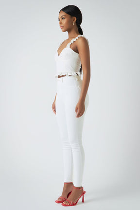 ENDLESS ROSE - Ruffle Detail Bustier Top - TOPS available at Objectrare