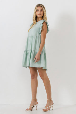 ENGLISH FACTORY - Ruffled Detail Mini Dress - DRESSES available at Objectrare