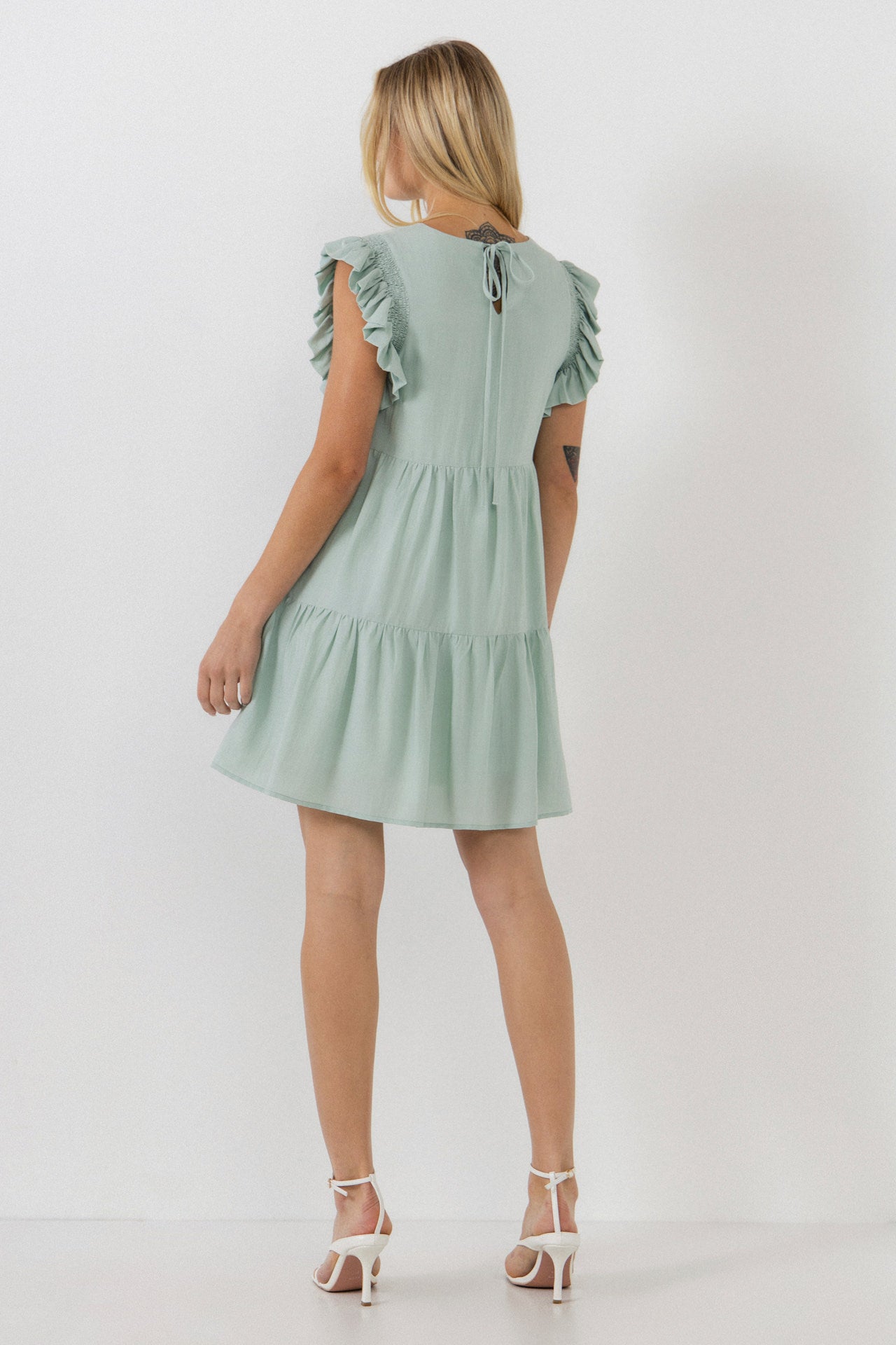 ENGLISH FACTORY - English Factory - Ruffled Detail Mini Dress - DRESSES available at Objectrare