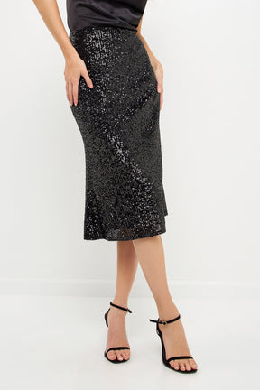 ENGLISH FACTORY - English Factory - Sequins Midi Skirt - SKIRTS available at Objectrare