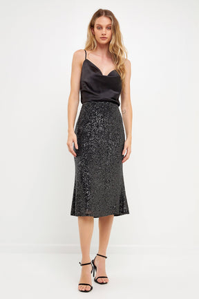 ENGLISH FACTORY - Sequins Midi Skirt - SKIRTS available at Objectrare