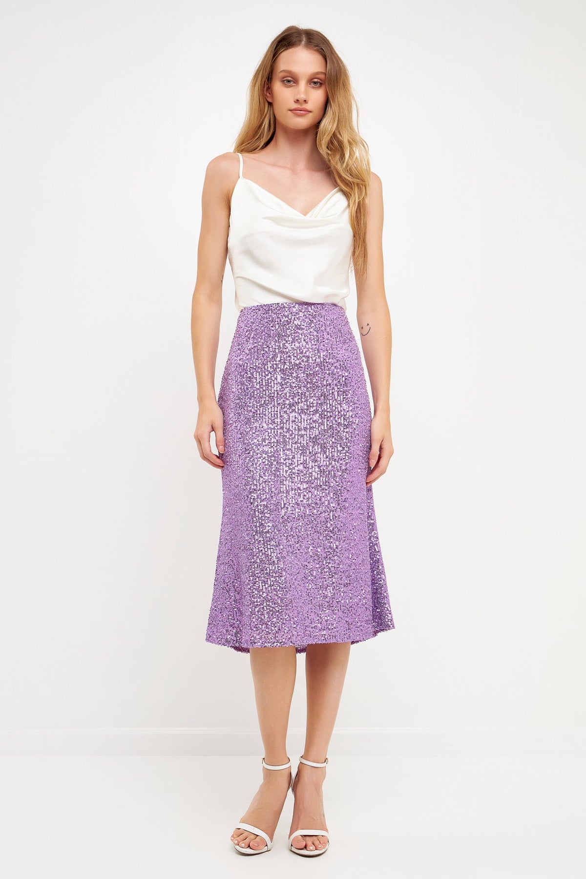 ENGLISH FACTORY - Sequins Midi Skirt - SKIRTS available at Objectrare