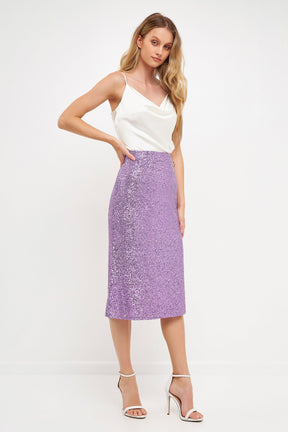 ENGLISH FACTORY - Sequins Midi Skirt - SKIRTS available at Objectrare