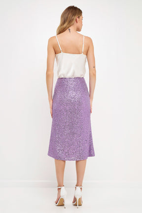 ENGLISH FACTORY - Sequins Midi Skirt - SKIRTS available at Objectrare